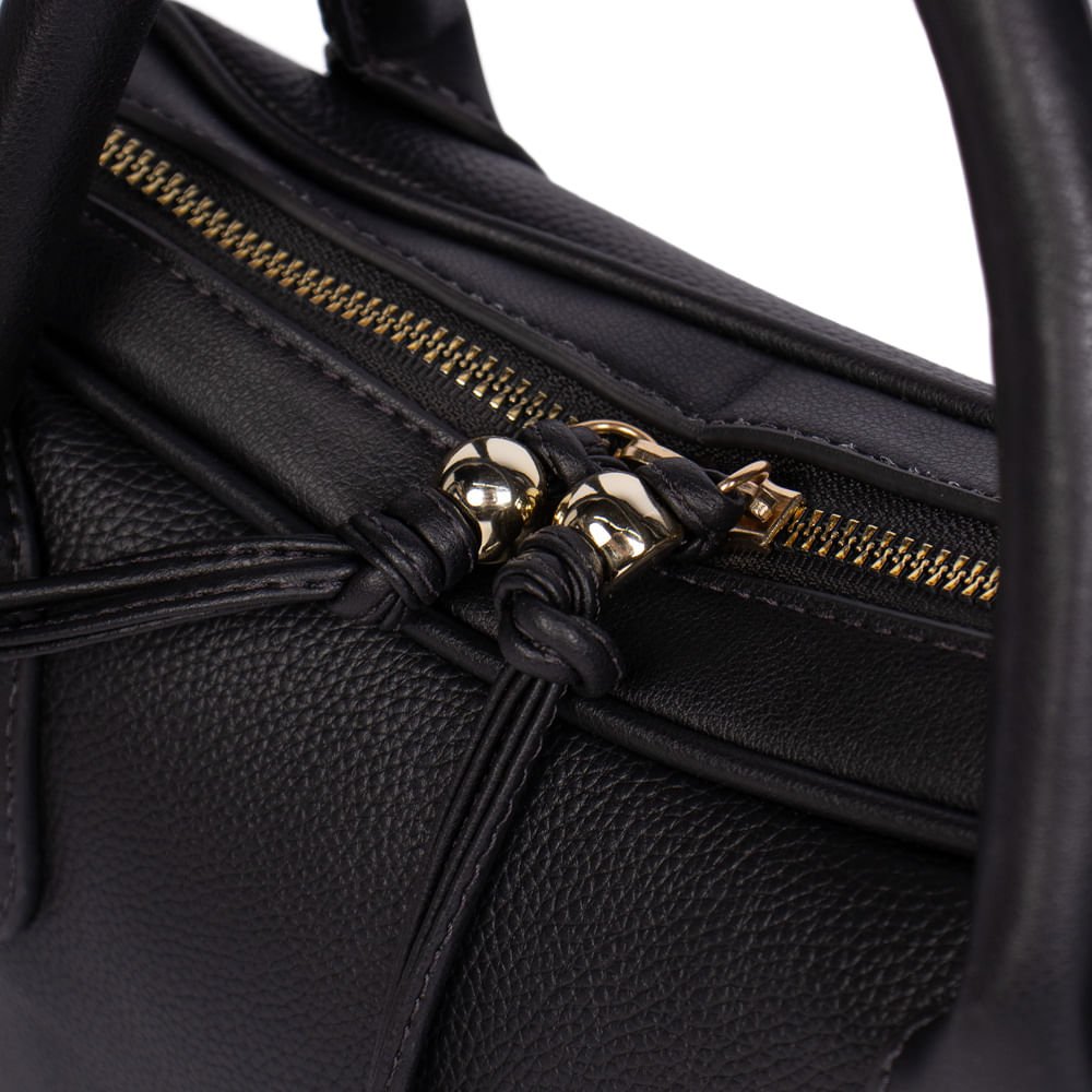 Bolsa Feminina Rafitthy Tote Extra Transversal Média Preto Preto 4