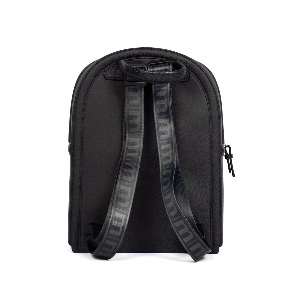 Mochila Feminina Moleca PVC Alças Gorgurão Preto Preto 2