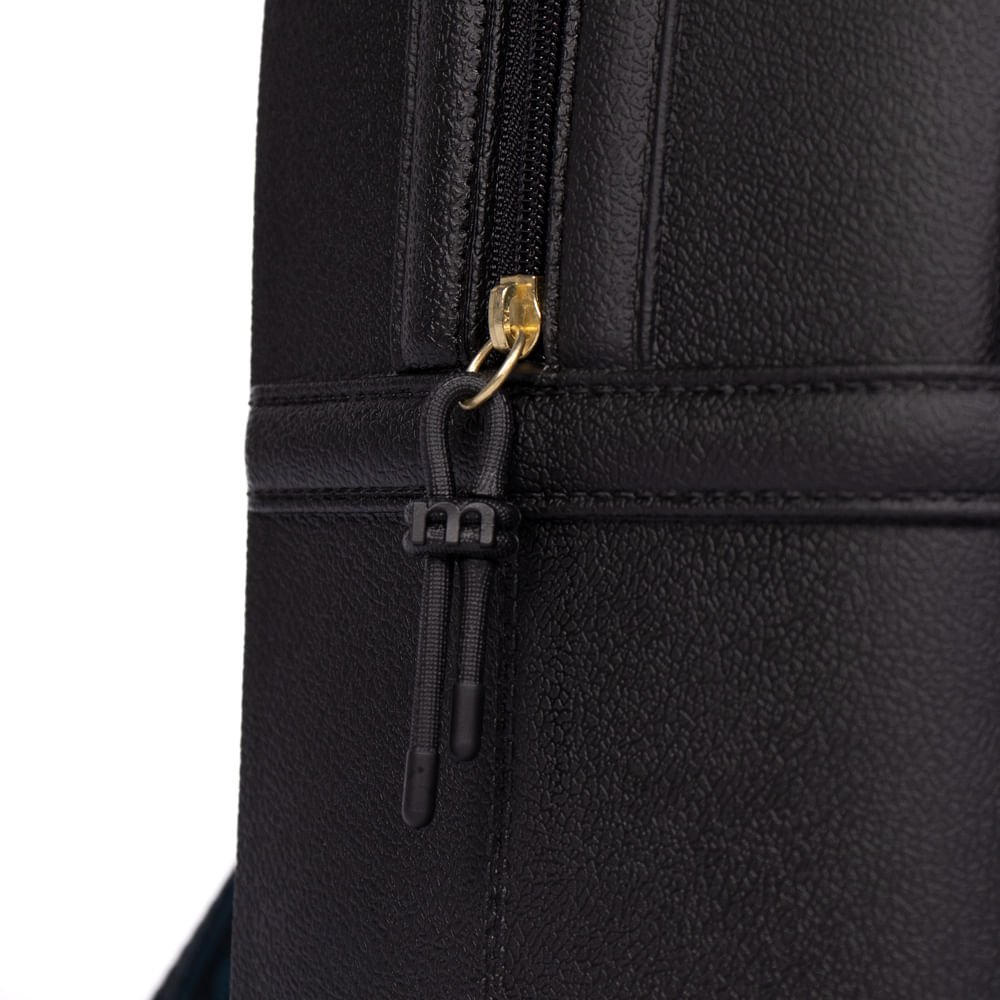 Mochila Feminina Moleca PVC Alças Gorgurão Preto Preto 5