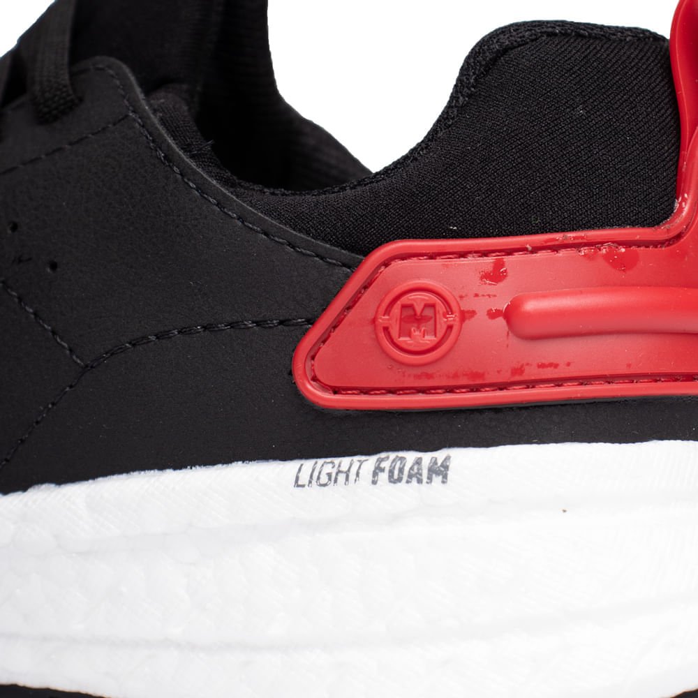 Tênis Infantil Molekinho Napa Elástico Preto/Vermelho Preto/Vermelho 6