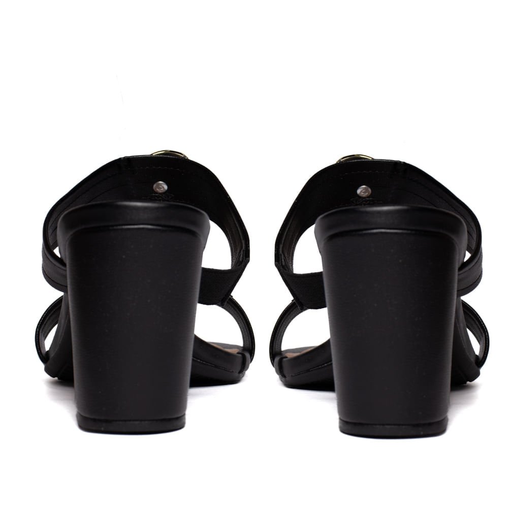 Tamanco Feminino Beira Rio Salto Grosso Napa Preto Preto 2