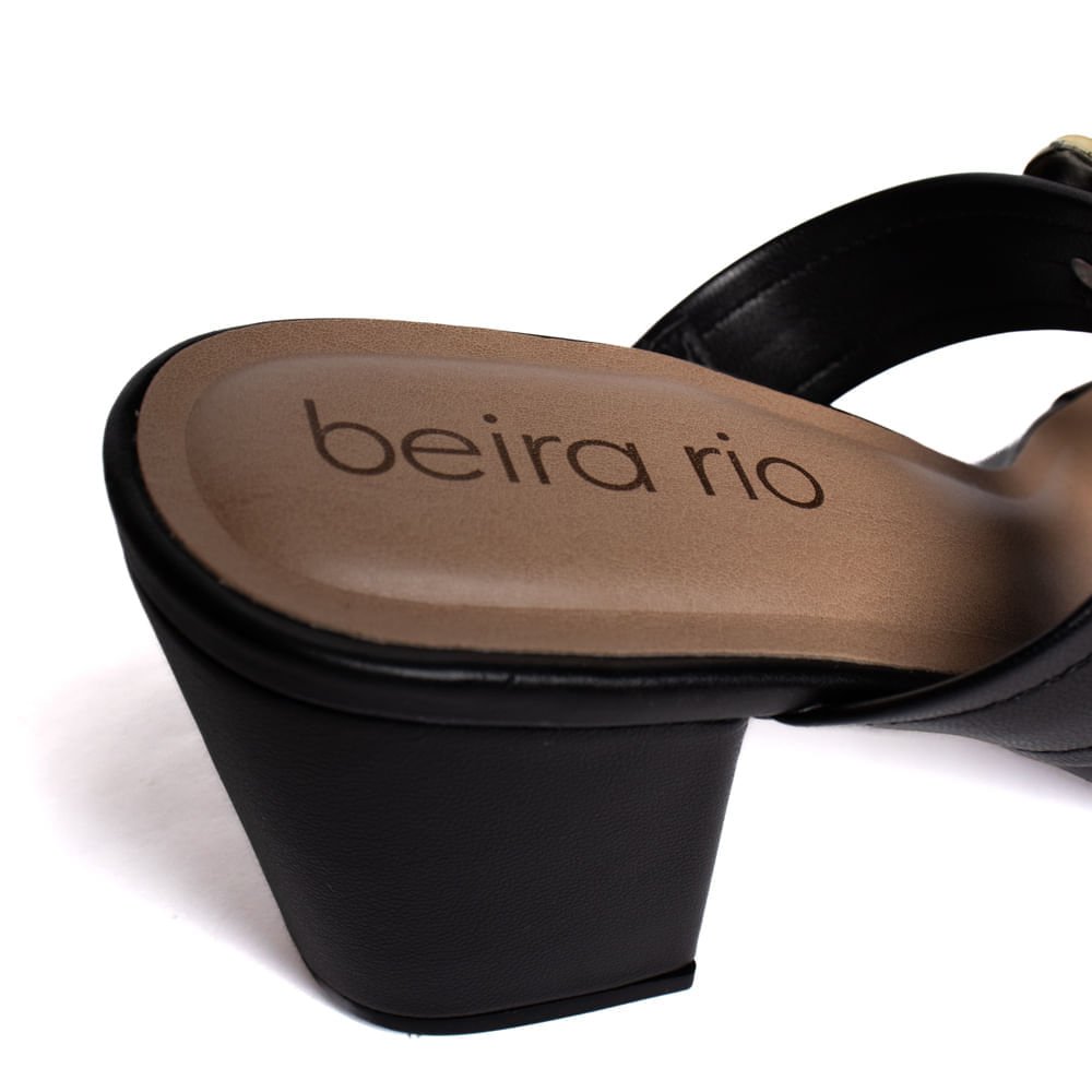 Tamanco Feminino Beira Rio Salto Grosso Napa Preto Preto 5