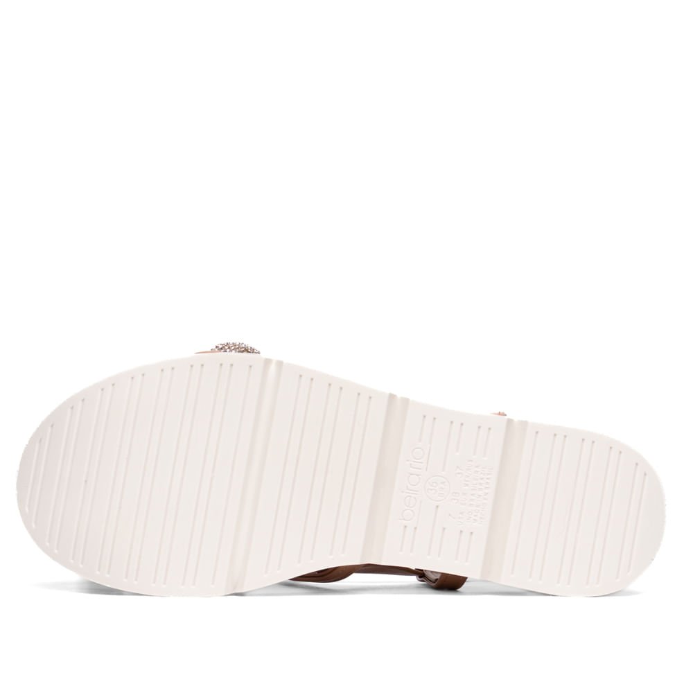 Sandália Feminina Beira Rio Strass Flatform Rosé/Bege Rose 2