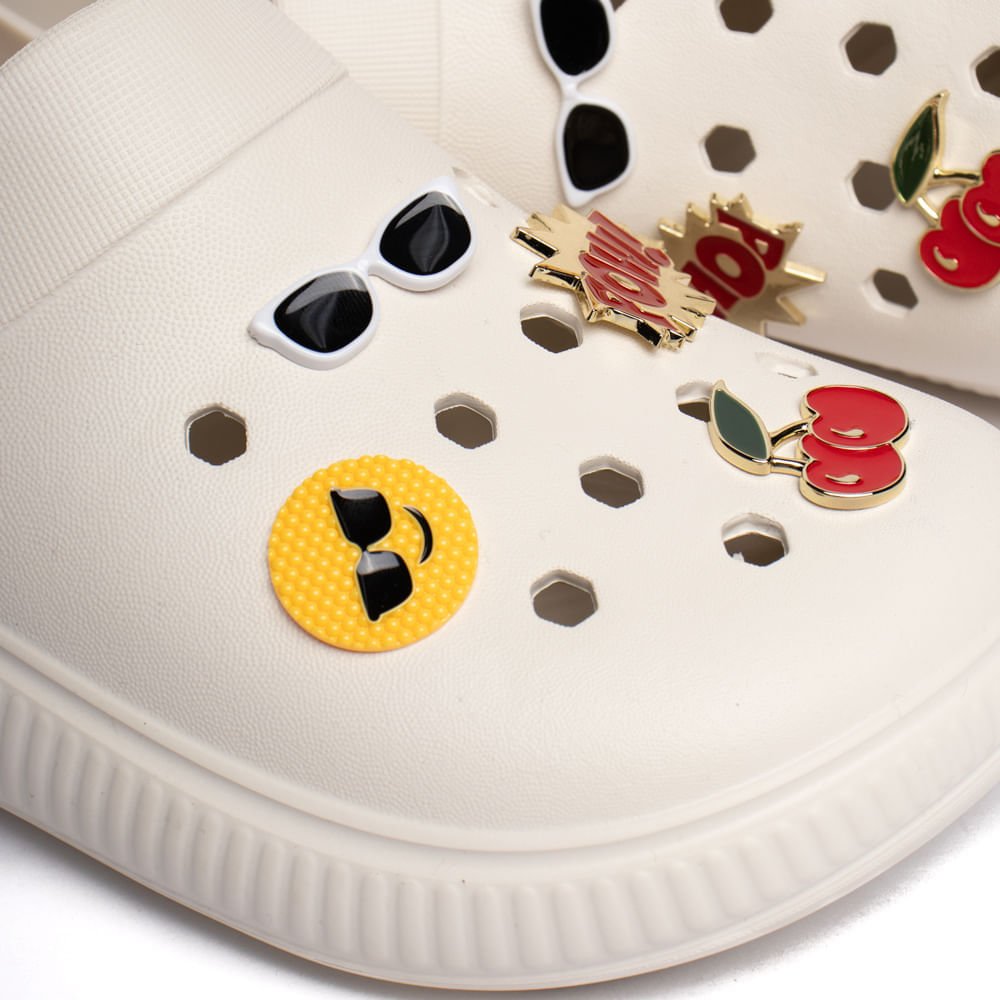 Sandália Babuche Feminina Moleca Pins EVA Off White Branco 5