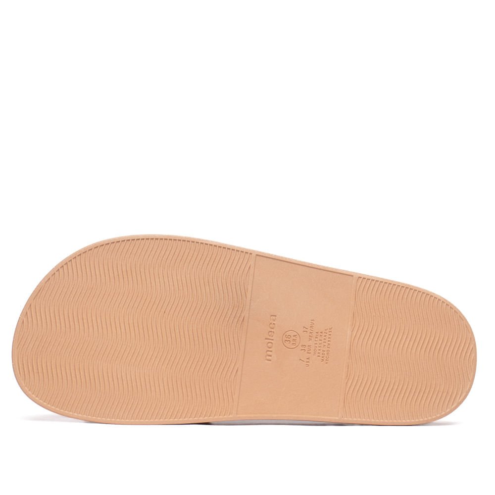 Chinelo Slide Feminino Moleca Flatform Detalhe Nude/Dourado Nude 3