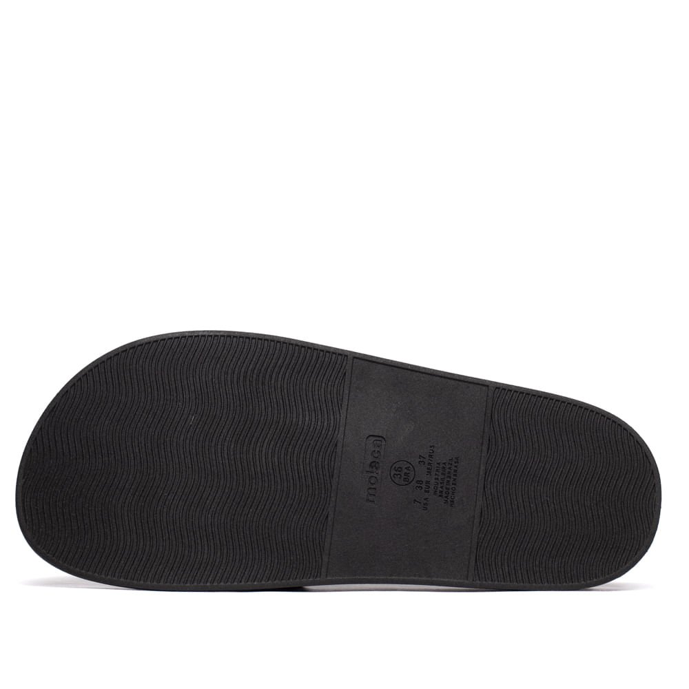 Chinelo Slide Feminino Moleca Flatform Detalhe Preto/Dourado Preto/Dourado 3