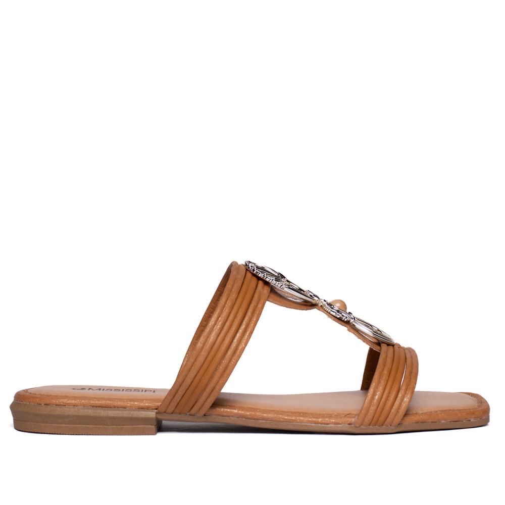 Rasteira Feminina Mississipi Metalizada Caramelo Caramelo 2