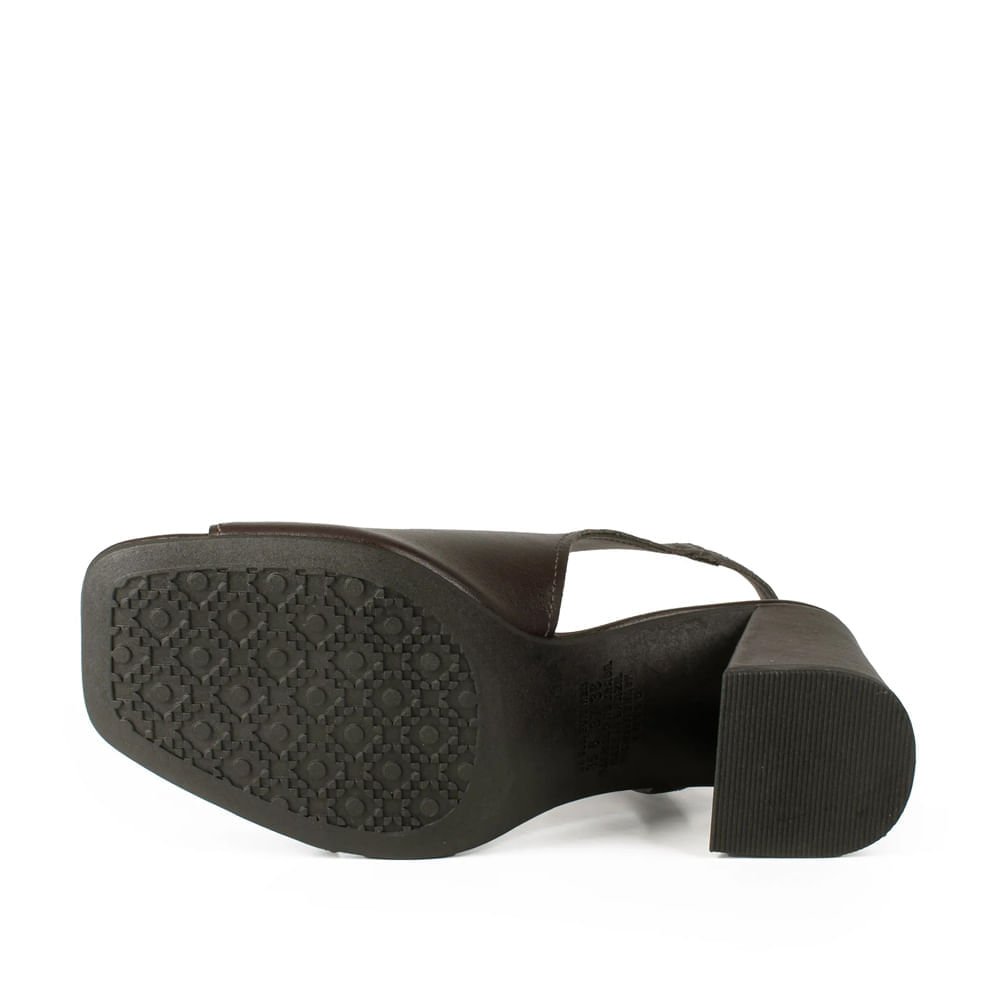 Sandália Feminina Dakota Salto Bloco Couro Marrom Marrom 2