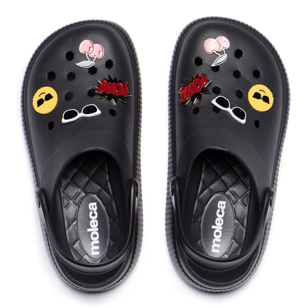 Sandália Babuche Feminina Moleca Pins EVA Preto Preto 2