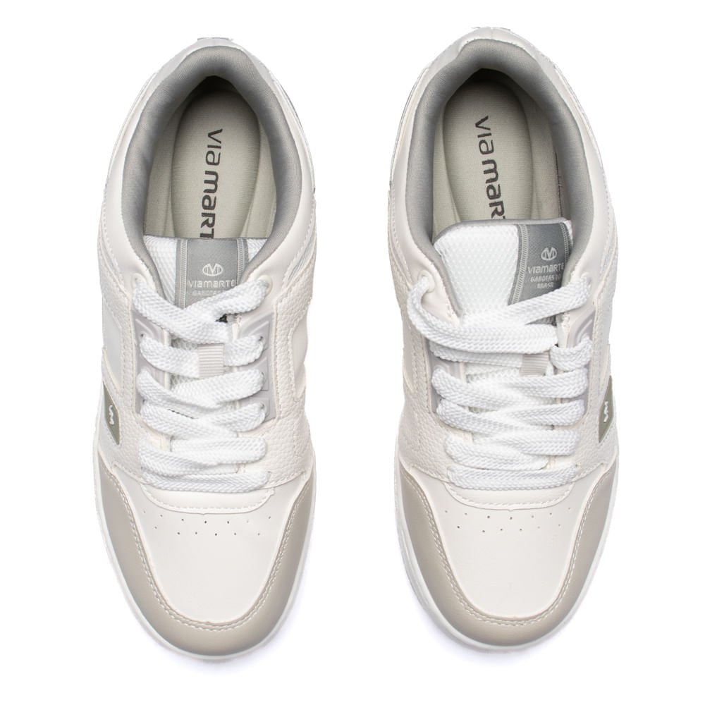 Tênis Feminino Via Marte Napa Plataforma Verde/Branco Branco/Cinza/Verde 4
