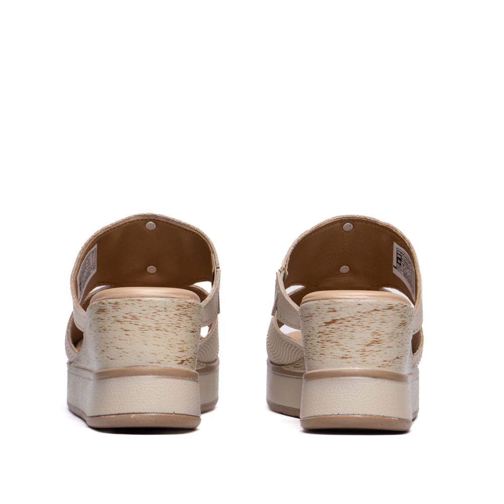 Tamanco Feminino Pegada Anabela Couro Burnished Off White Off White 3