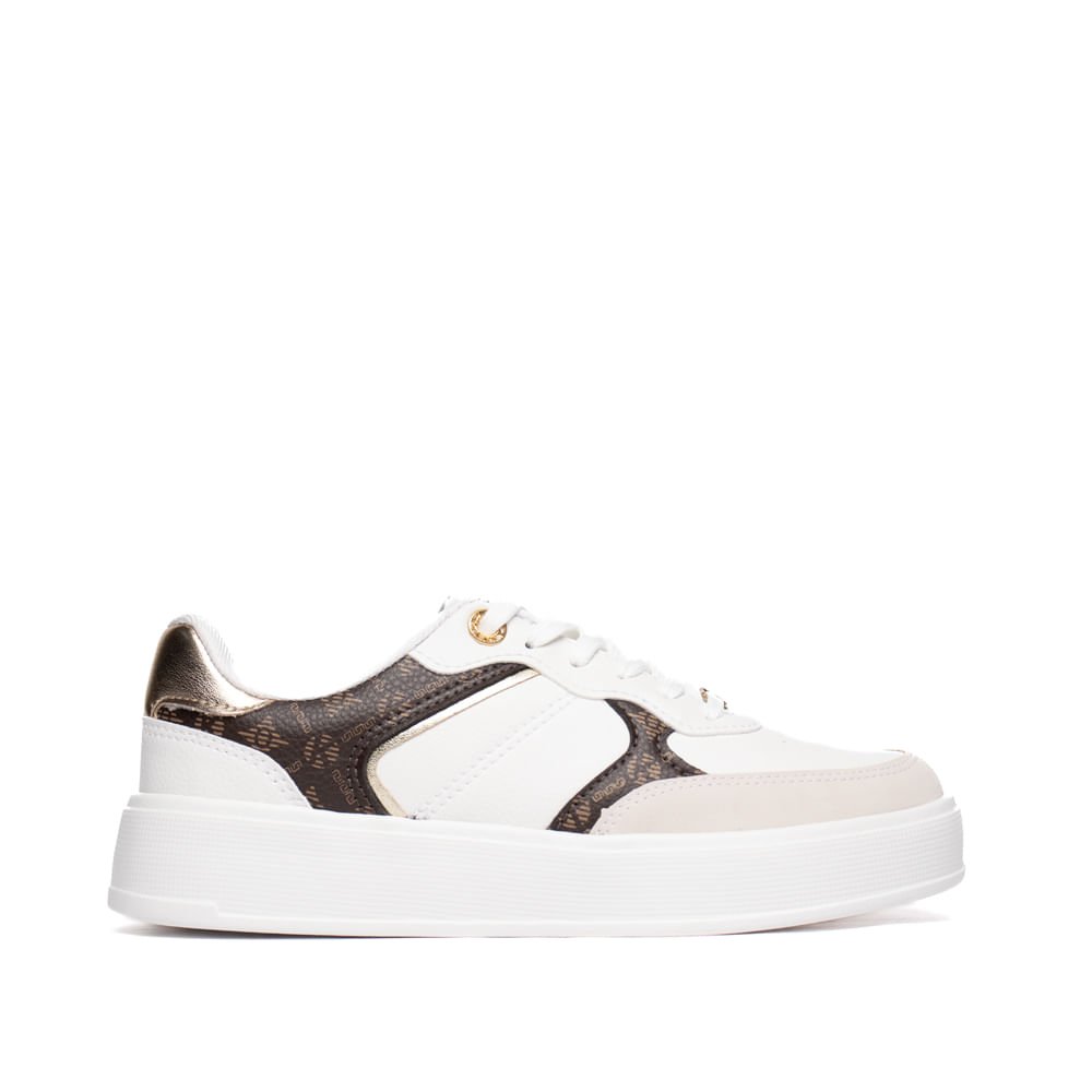 Tênis Feminino Kolosh Flatform Impulse+ Branco/Marrom