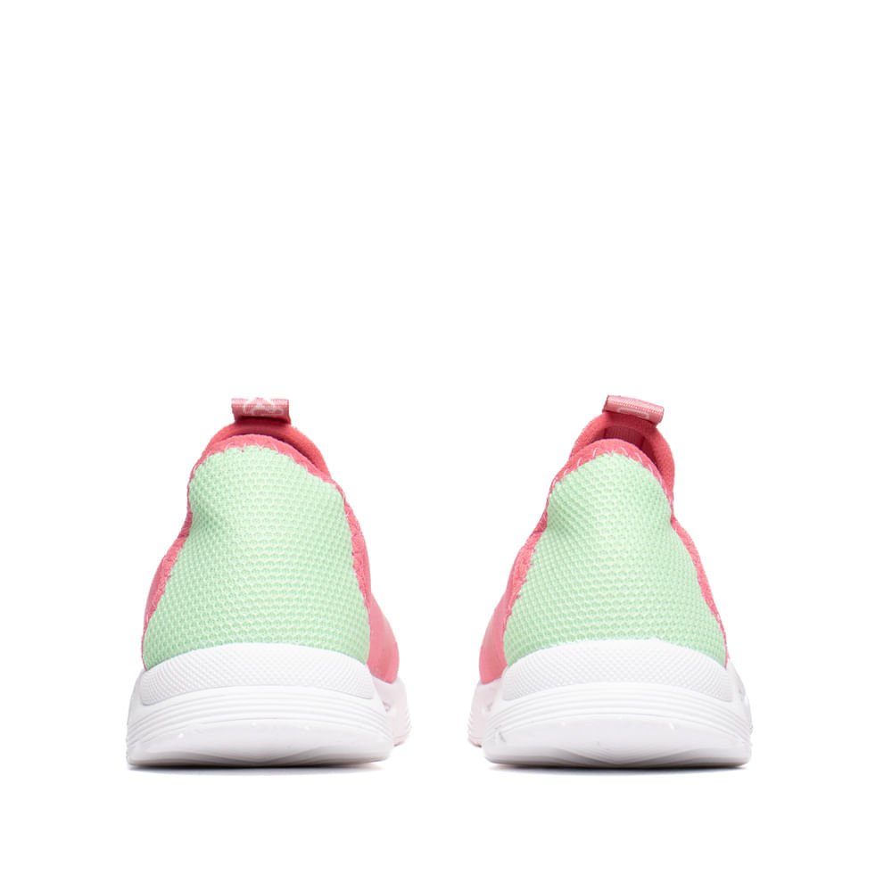 Tênis Infantil Klin Slip On Calce Fácil Têxtil Rosa/Verde Rosa/Verde 3
