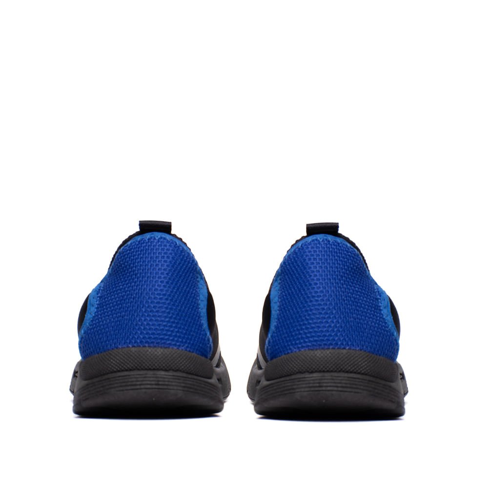 Tênis Infantil Klin Slip On Calce Fácil Têxtil Preto/Azul Preto/Azul 2