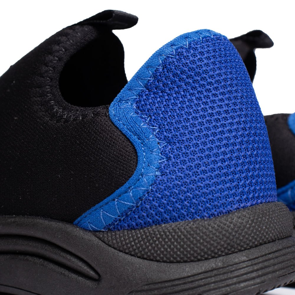 Tênis Infantil Klin Slip On Calce Fácil Têxtil Preto/Azul Preto/Azul 5