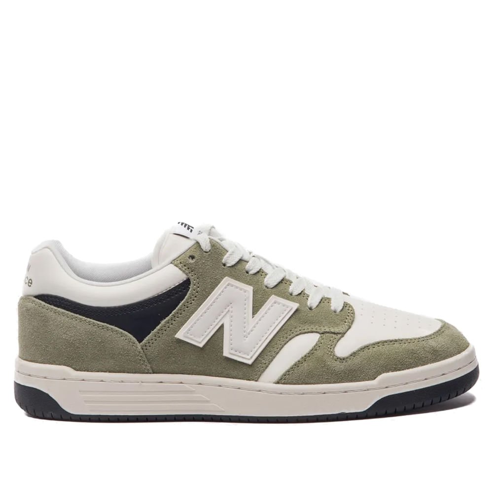 Tênis Masculino New Balance Low 480 Couro Verde Musgo