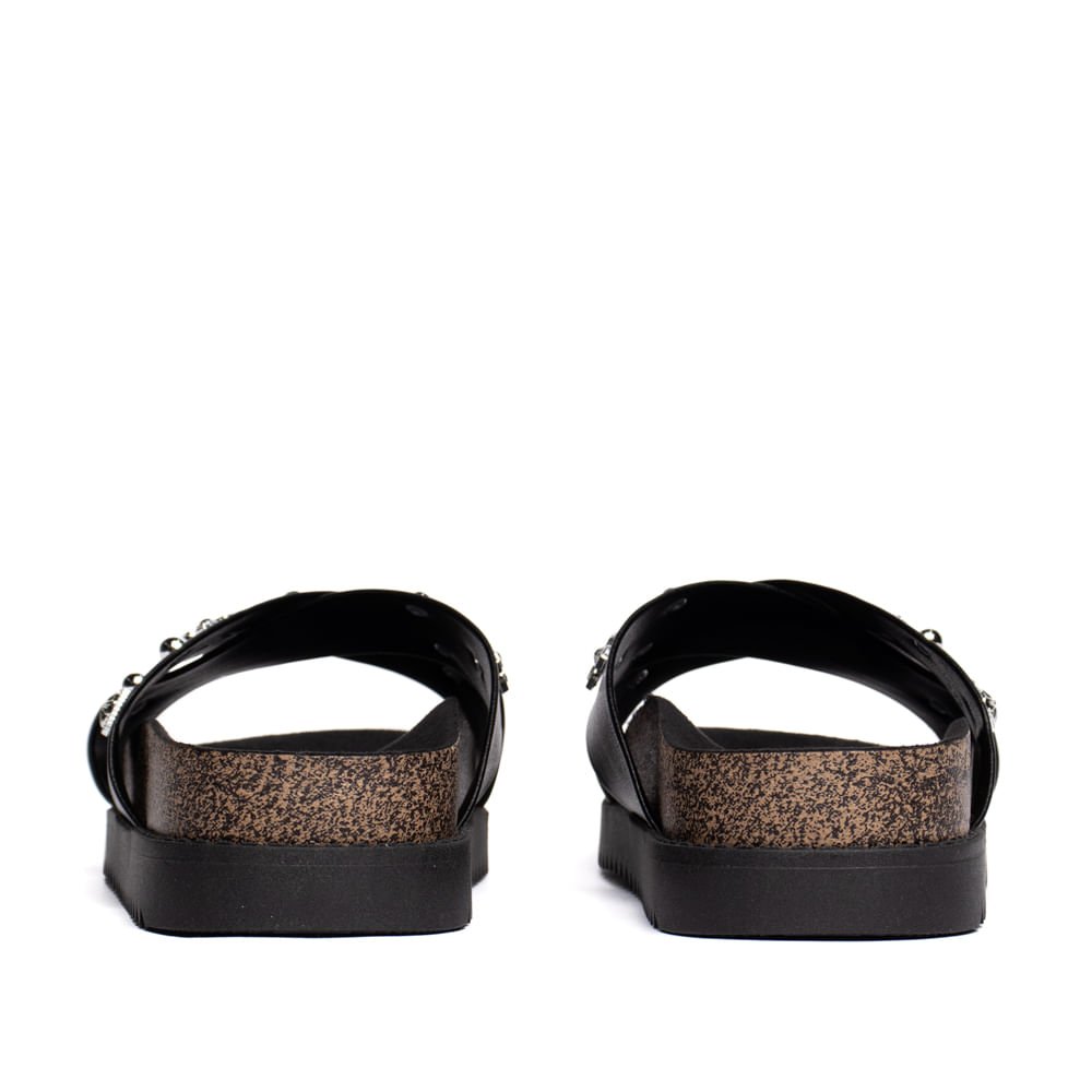 Chinelo Feminino Moleca Napa Aplicações Preto Preto 4