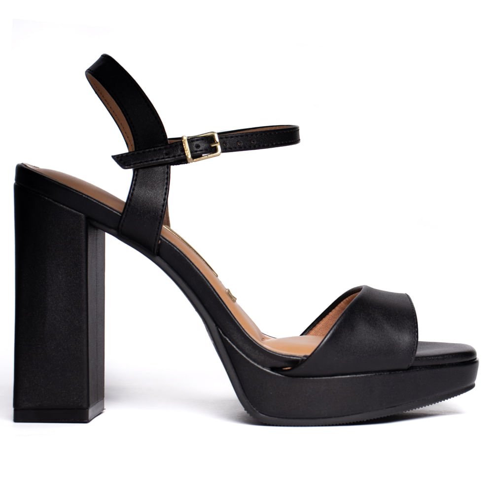 Sandália Feminina Vizzano Salto Alto Verniz Preto