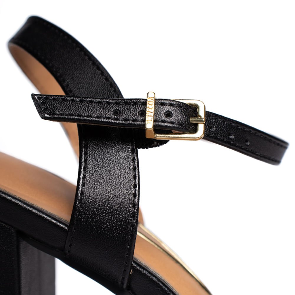 Sandália Feminina Vizzano Salto Alto Verniz Preto Preto 5