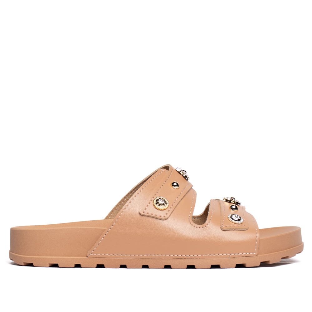 Chinelo Feminino Moleca Napa Aplicações Nude Nude 2