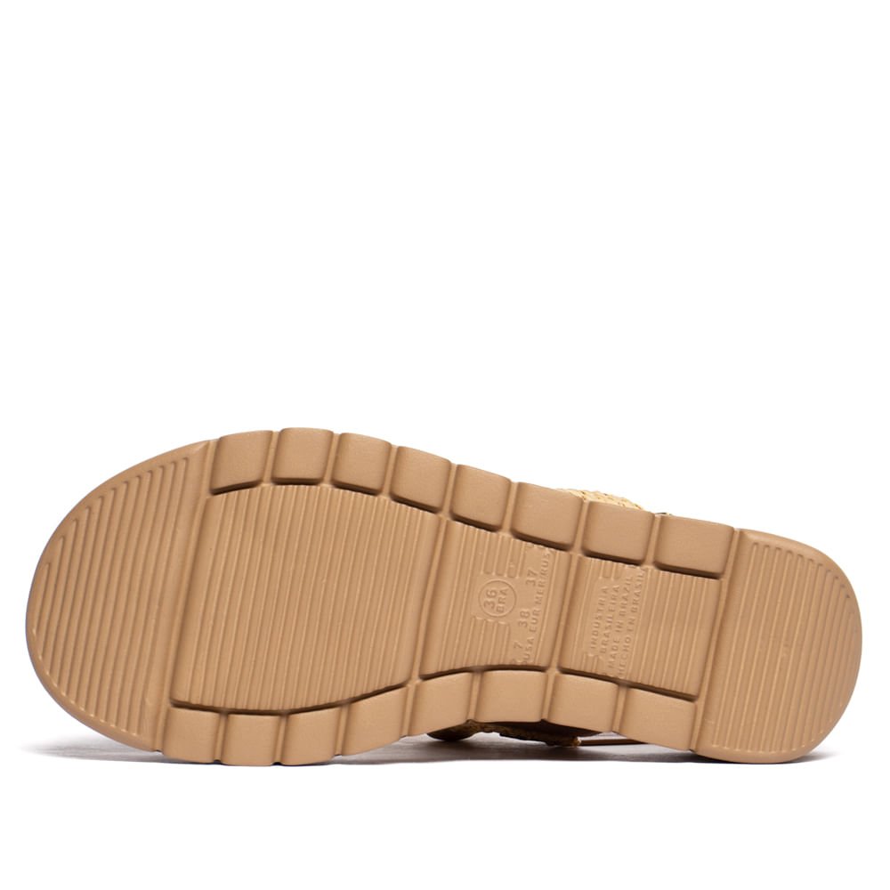 Sandália Feminina Moleca Palha Pedraria Nude Nude 2