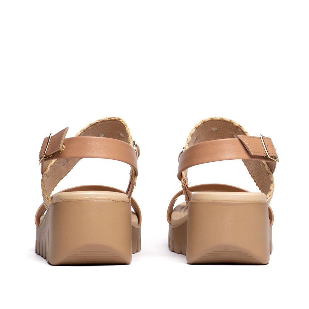 Sandália Feminina Moleca Palha Pedraria Nude Nude 3