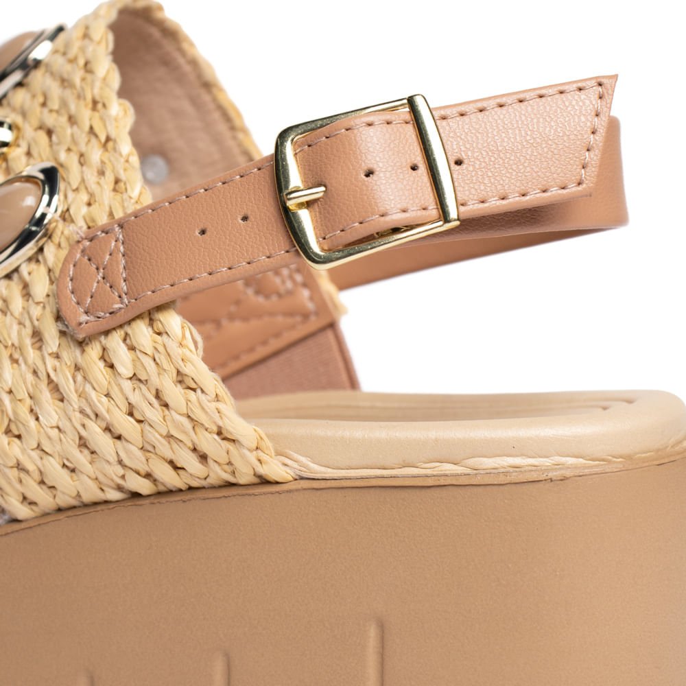 Sandália Feminina Moleca Palha Pedraria Nude Nude 6