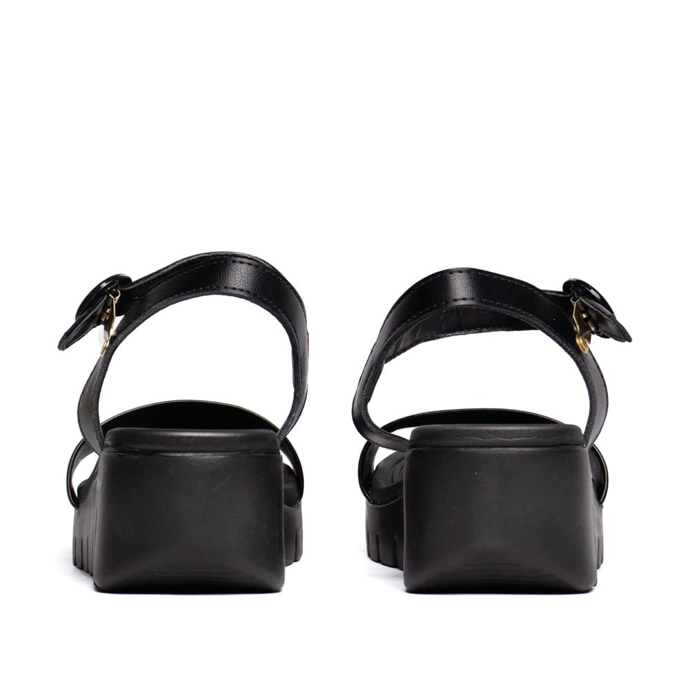 Sandália Feminina Moleca Napa Salto Preto Preto 2