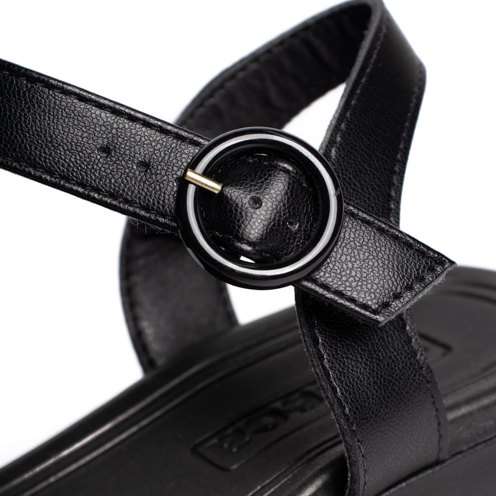Sandália Feminina Moleca Napa Salto Preto Preto 4