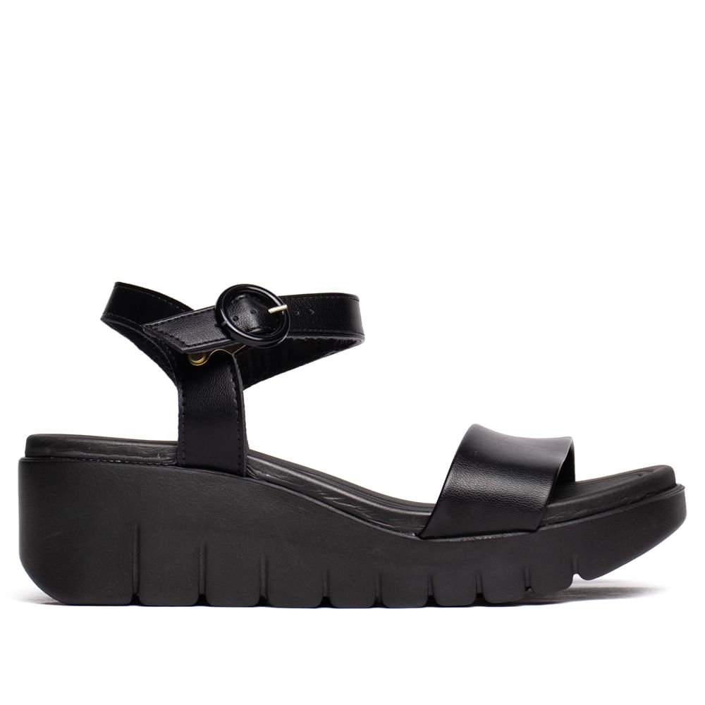 Sandália Feminina Moleca Napa Salto Preto