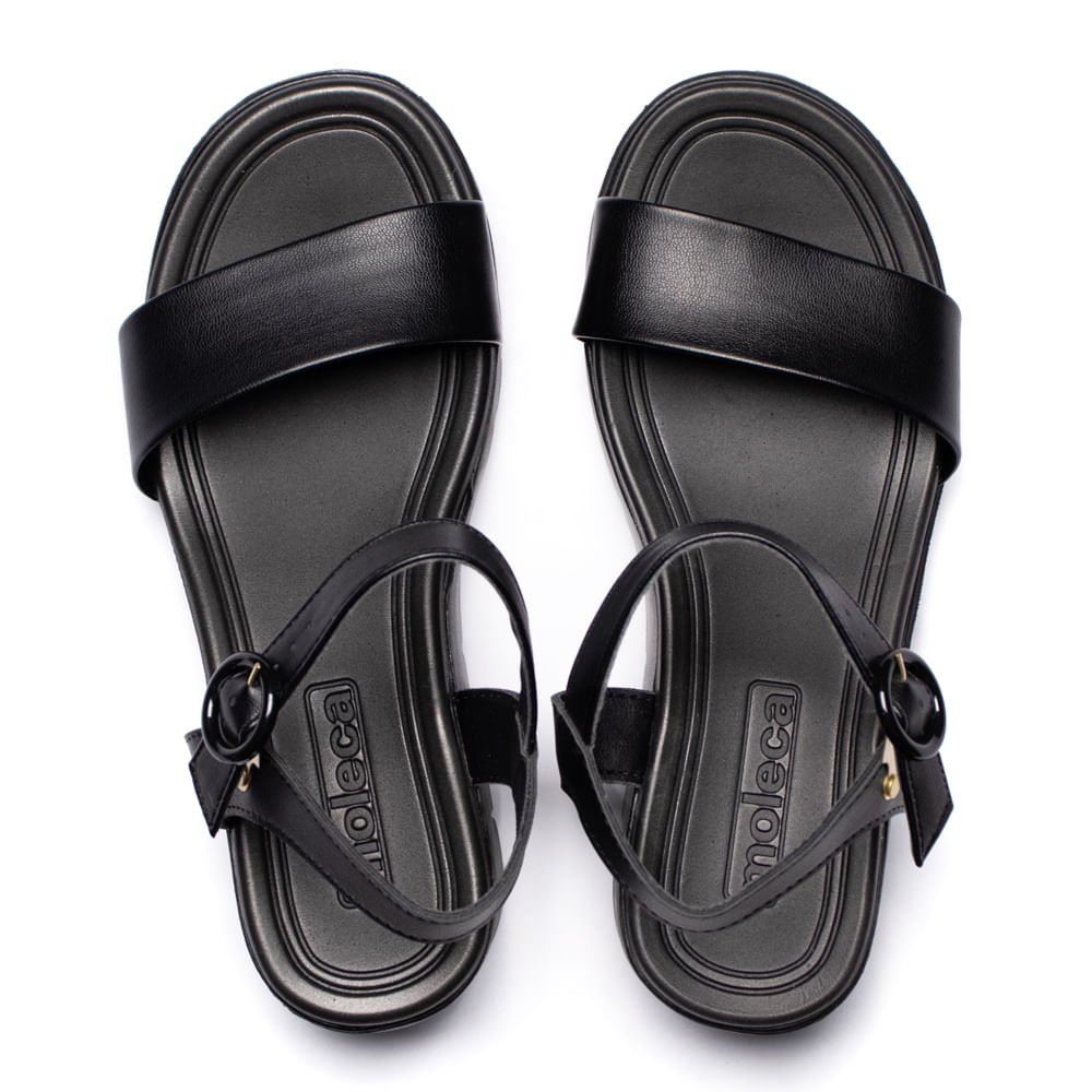 Sandália Feminina Moleca Napa Salto Preto Preto 2