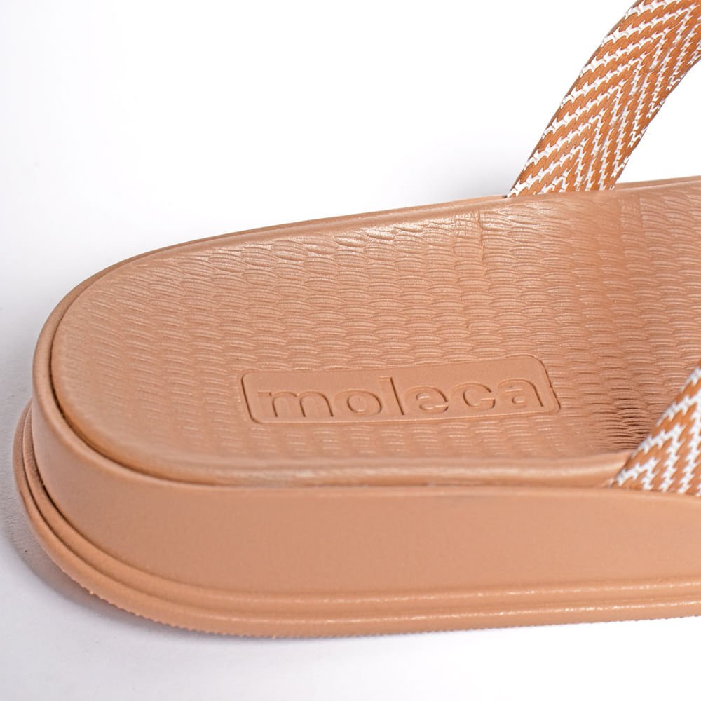Chinelo Feminino Moleca Flatform Texturizado Bege/Branco Bege/Branco 5