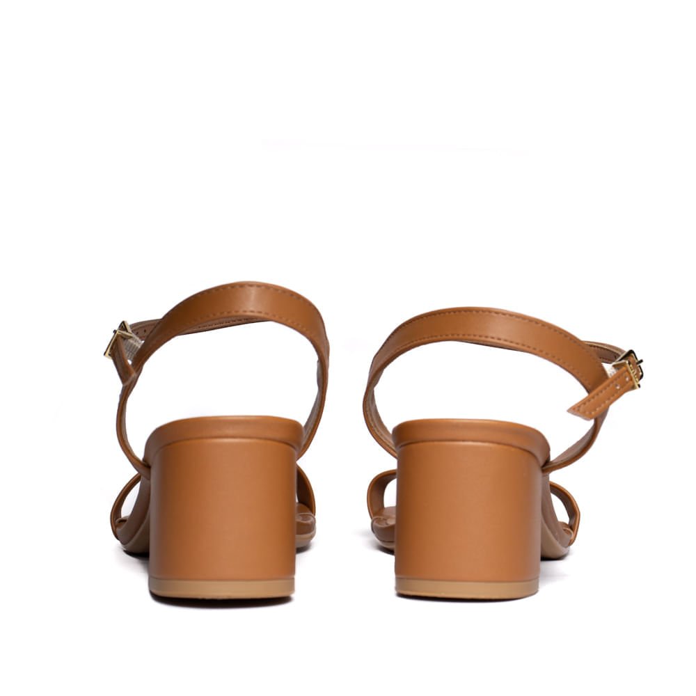 Sandália Feminina Vizzano Salto Bloco Caramelo Caramelo 3