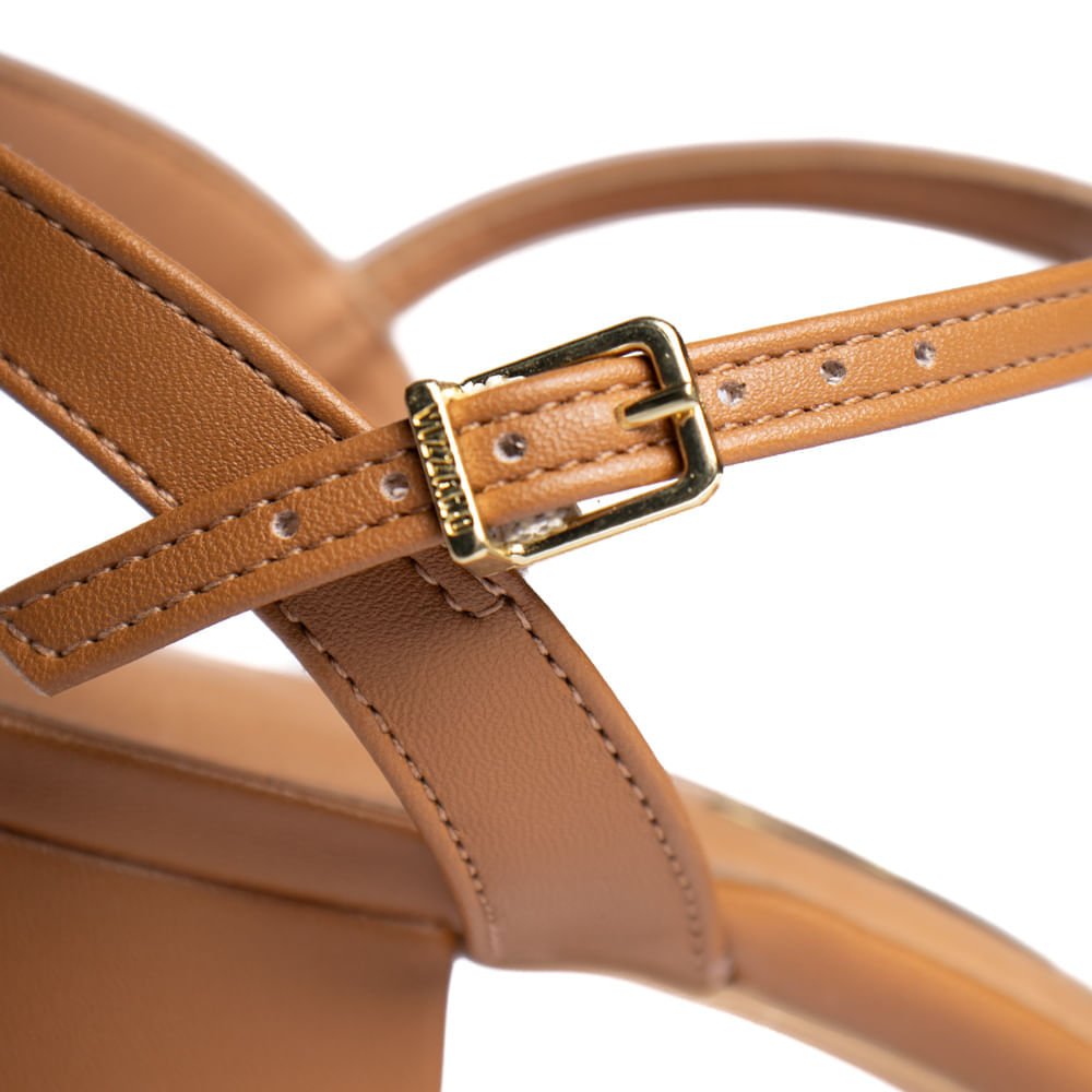 Sandália Feminina Vizzano Salto Bloco Caramelo Caramelo 6