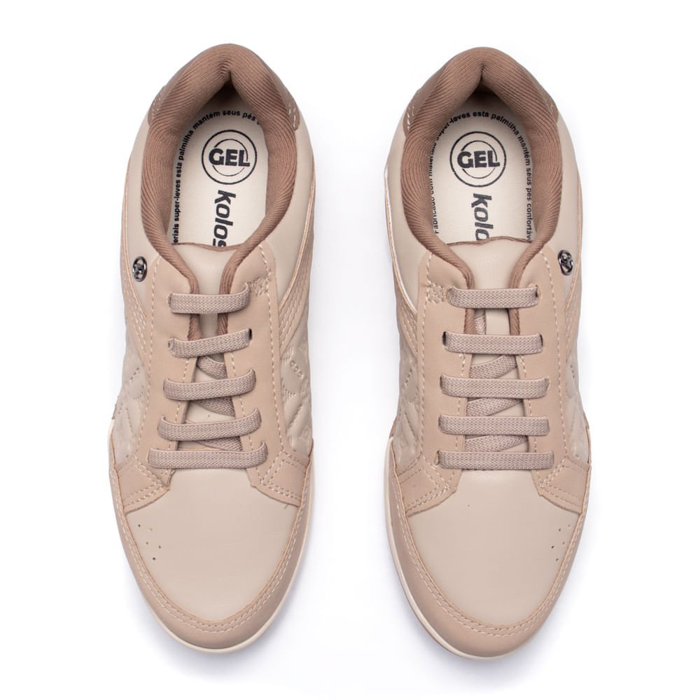 Tênis Feminino Kolosh Casual Calce Fácil Marrom Claro Marrom Claro 4