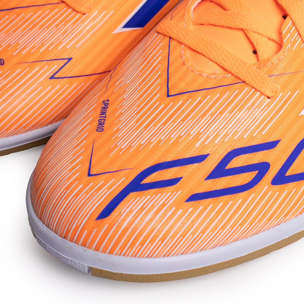 Chuteira Masculina Adidas F50 Club Futsal Laranja/Royal Laranja/Azul 4