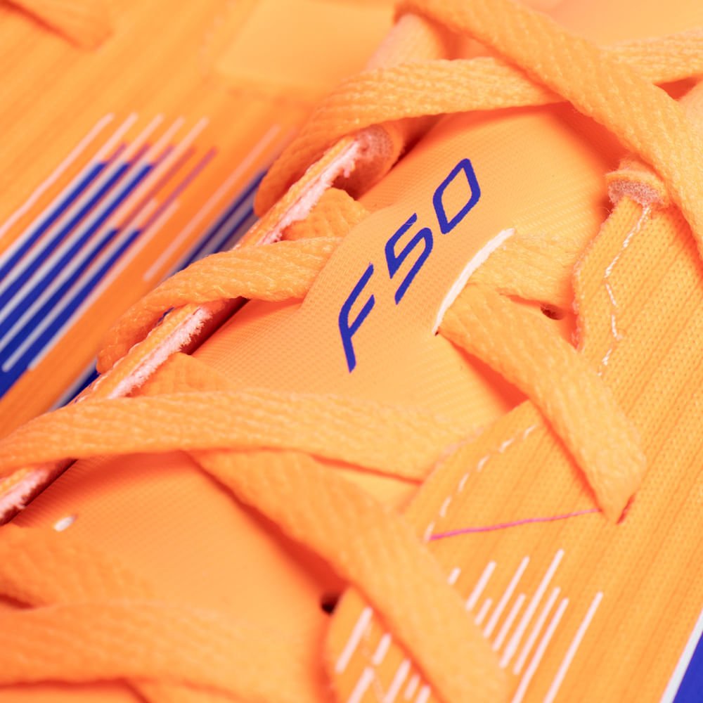 Chuteira Masculina Adidas F50 Club Futsal Laranja/Royal Laranja/Azul 5