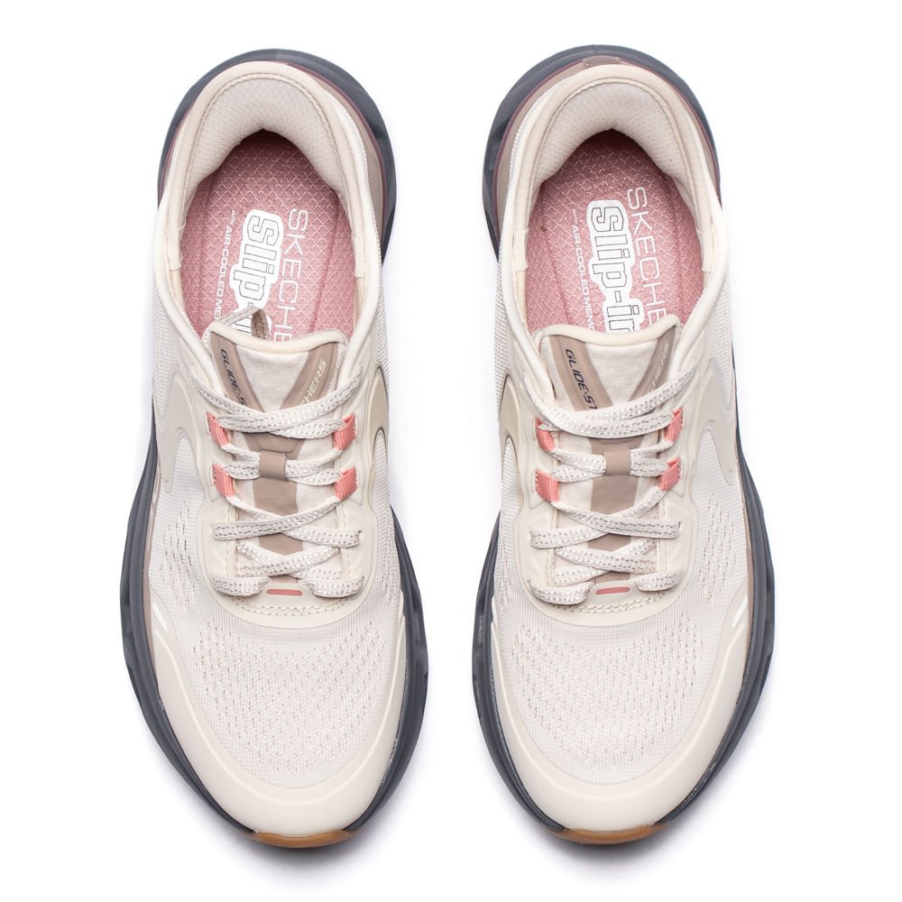 Tênis Feminino Skechers Glide Step Atlus Off White/Rosa Off White 4