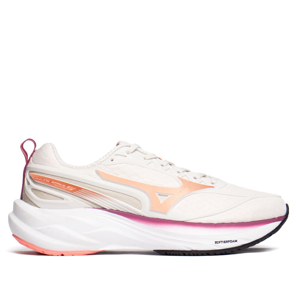 Tênis Feminino Mizuno Space 5 Softier Foam Off White/Salmão