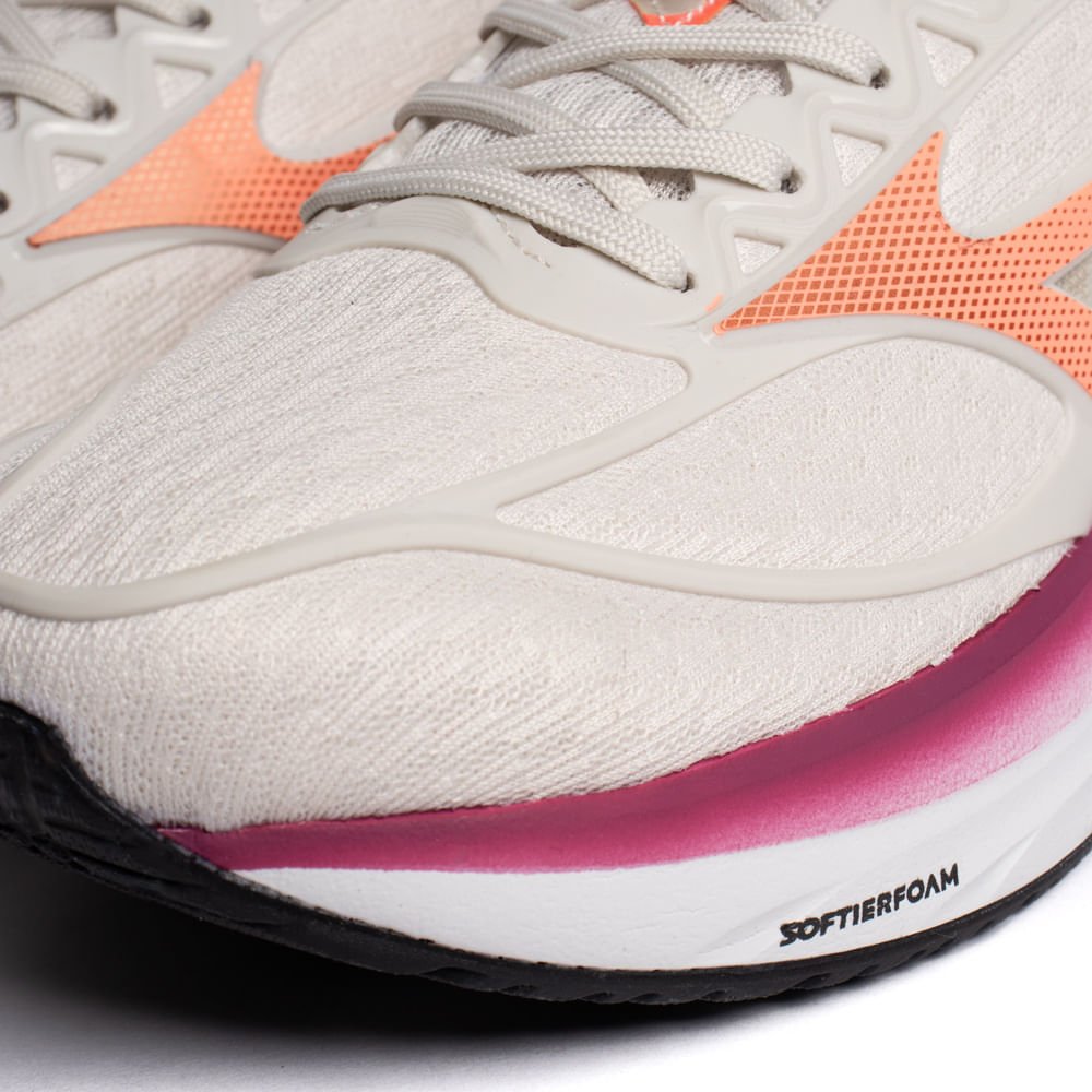 Tênis Feminino Mizuno Space 5 Softier Foam Off White/Salmão Off White 5