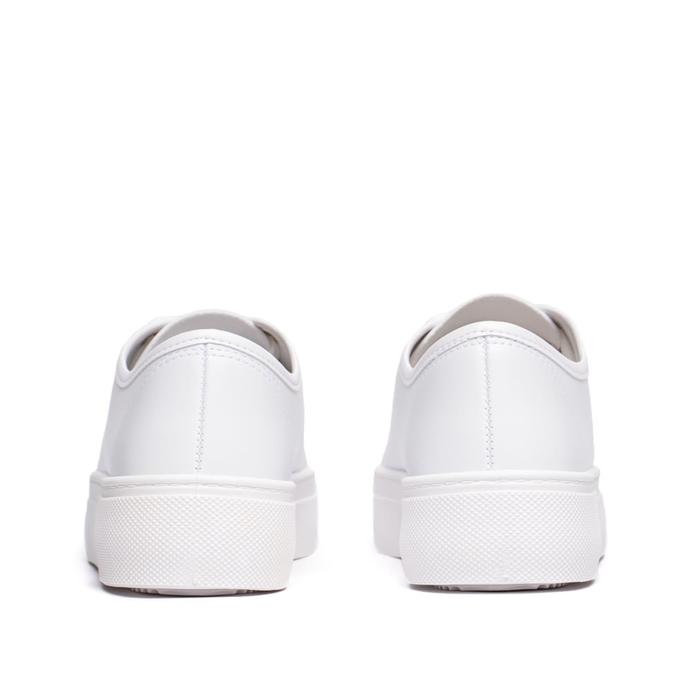 Tênis Feminino Moleca Casual Cadarço com Pins Branco Branco 3