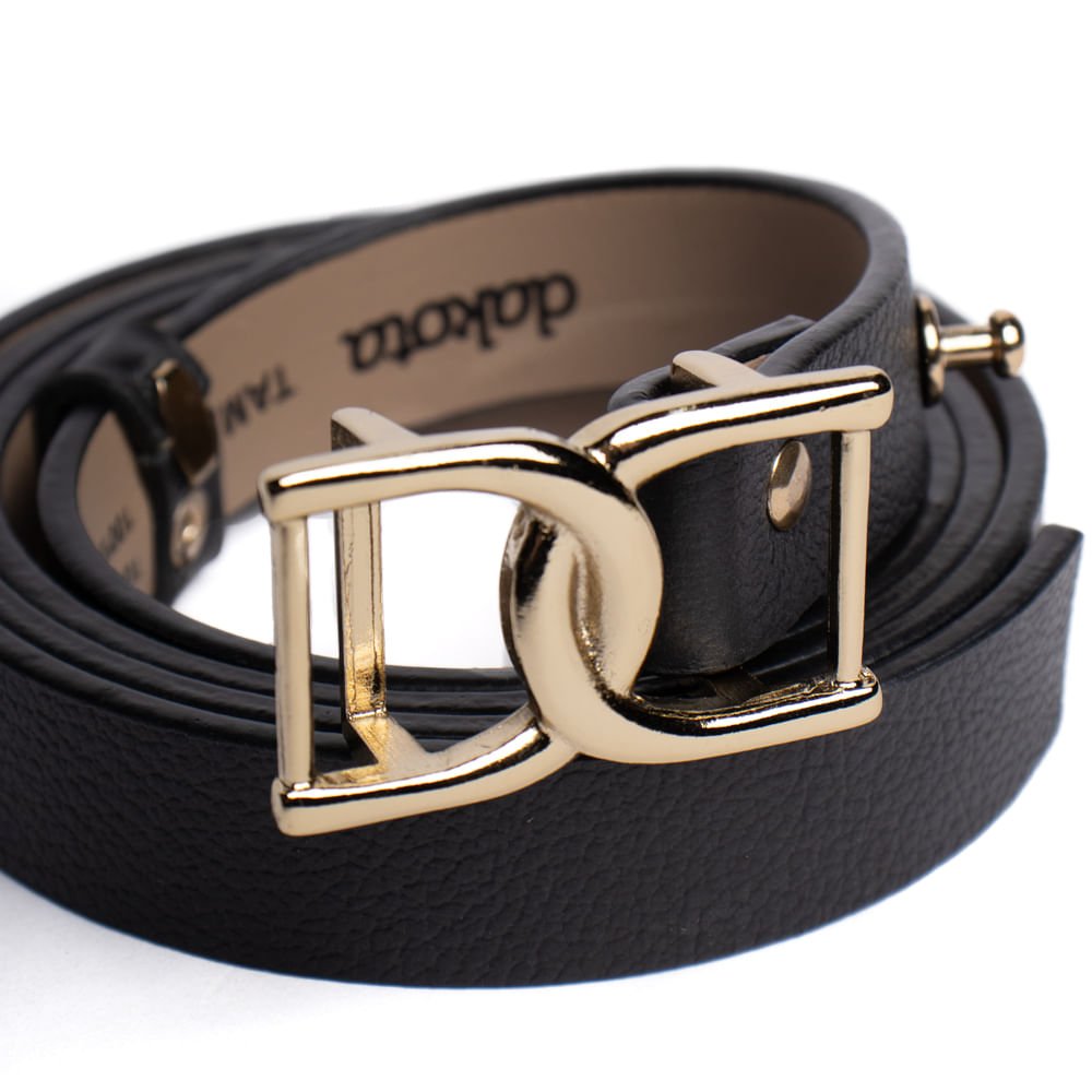 Cinto Feminino Dakota Couro Fivela Preto Preto 3