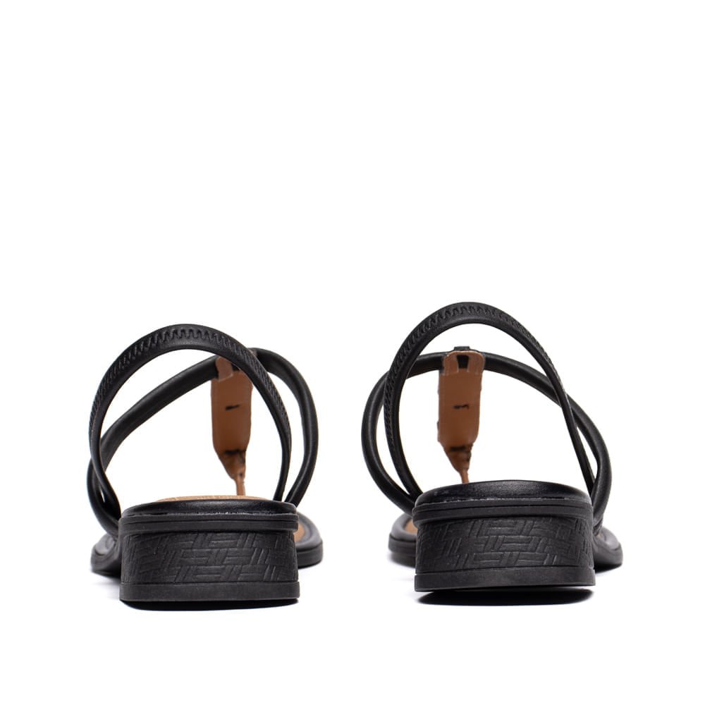 Sandália Feminina Mississipi Salto Baixo Pedrarias Preto Preto 3