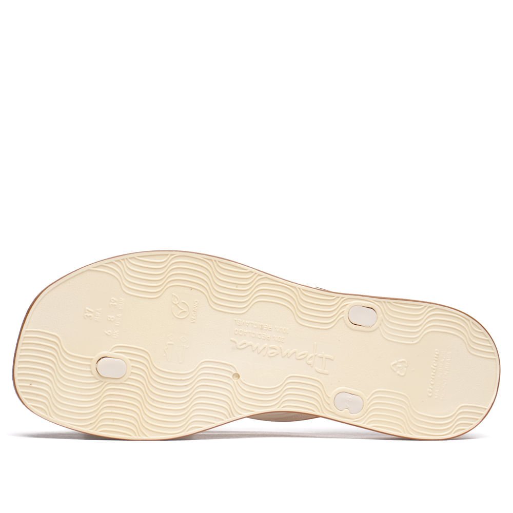 Chinelo Feminino Ipanema Glow Metalizado Bege/Dourado Bege 3