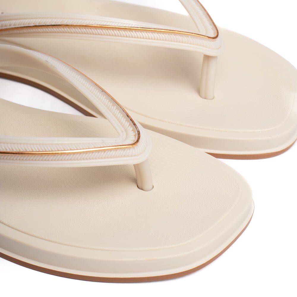 Chinelo Feminino Ipanema Glow Metalizado Bege/Dourado Bege 4