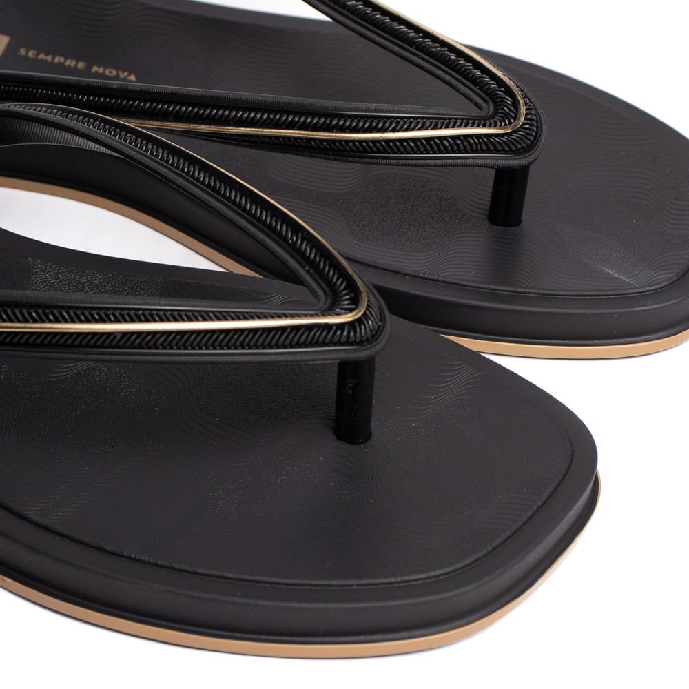 Chinelo Feminino Ipanema Glow Metalizado Preto/Dourado Preto/Dourado 4