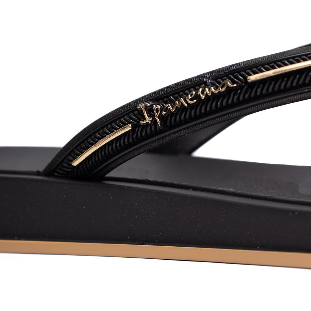 Chinelo Feminino Ipanema Glow Metalizado Preto/Dourado Preto/Dourado 5