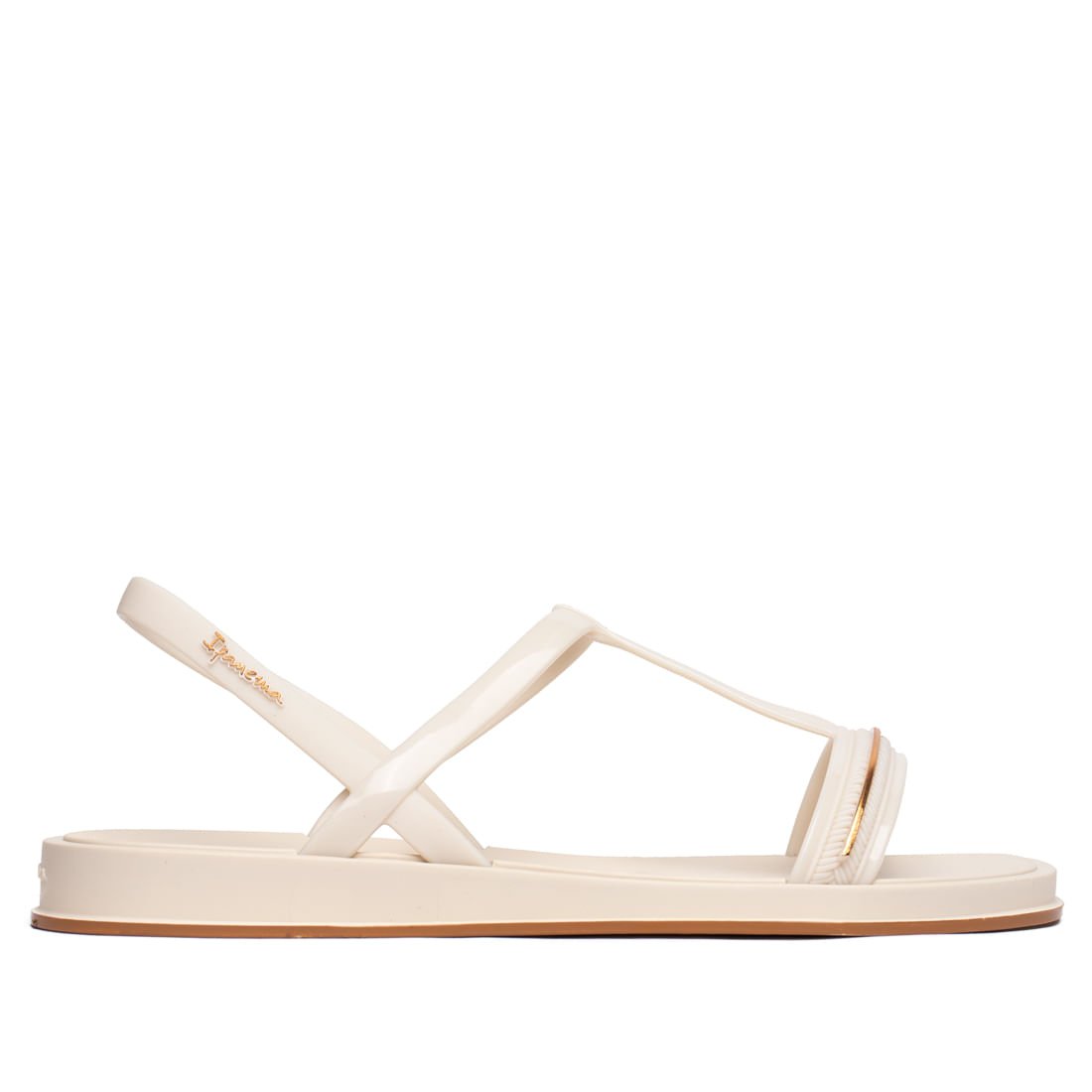 Sandália Rasteira Feminina Ipanema Glow Bege/Dourado