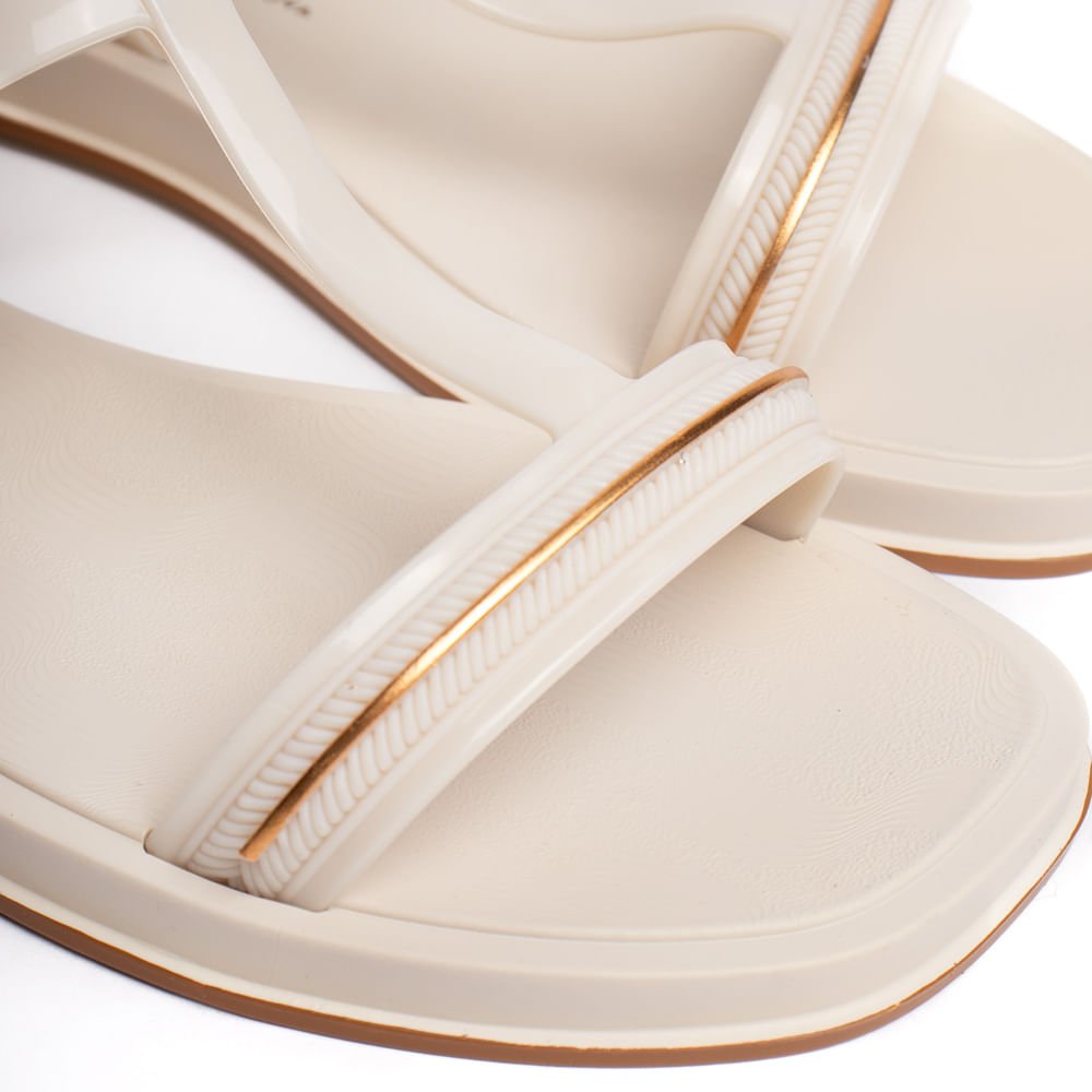 Sandália Rasteira Feminina Ipanema Glow Bege/Dourado Bege 4