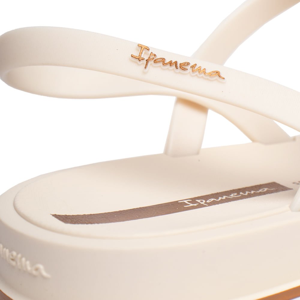 Sandália Rasteira Feminina Ipanema Glow Bege/Dourado Bege 5